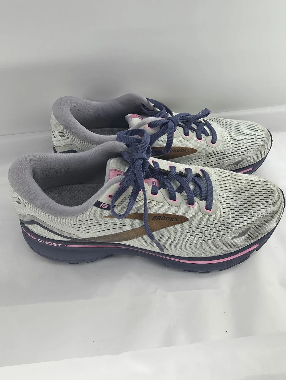 Brooks Ghost 15 Gray Purple Womens US Size 10 D Wide  1203801D492 Running Shoes